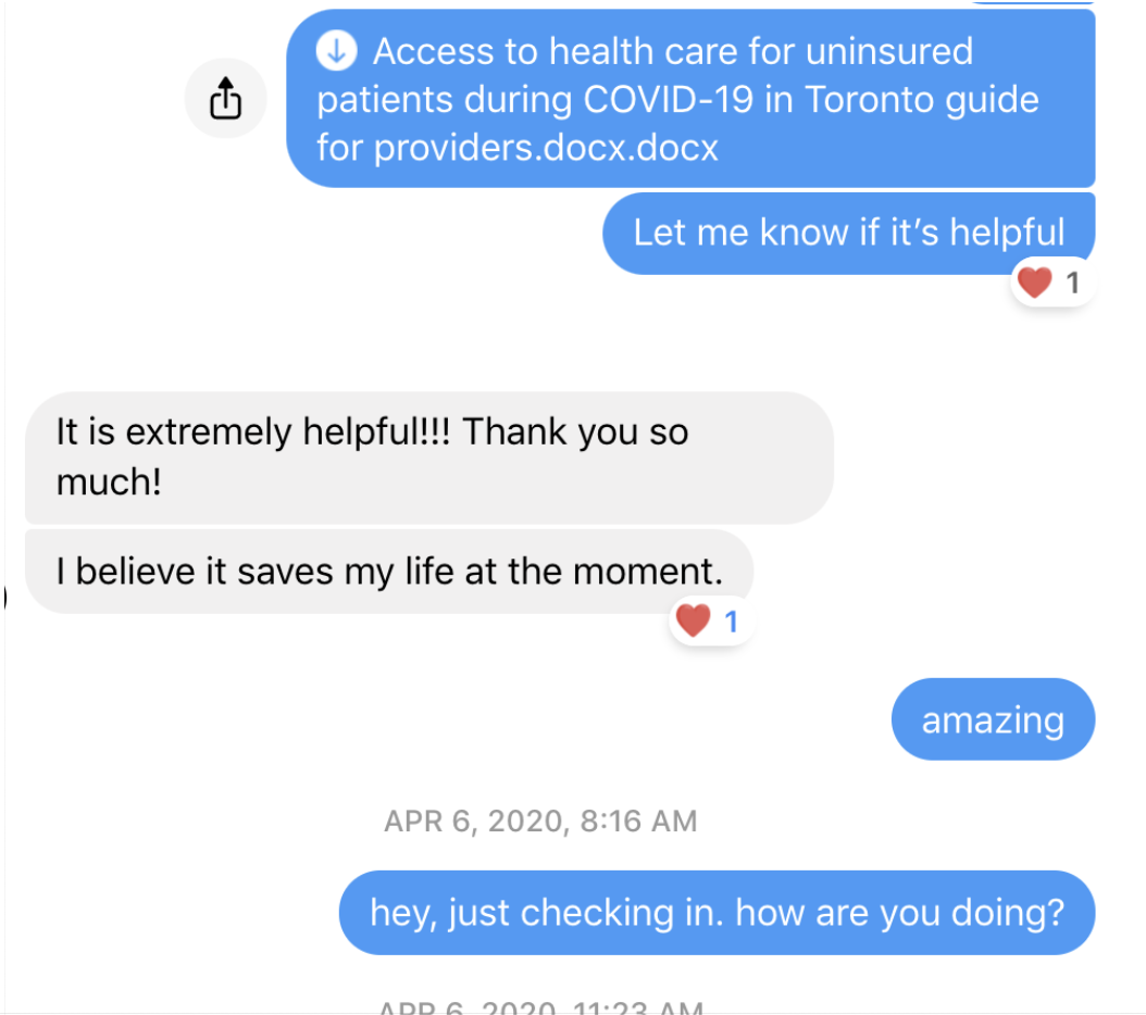 screenshot A conversation might change someone’s day.